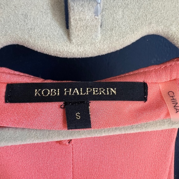 Kobi Halperin full length salmon/peach colored gown - Picture 7 of 9